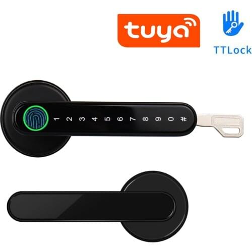 TTLock or Tuya APP Smart Remote Control Fingerprint Biometrics Lock Support Password Number Code Key
