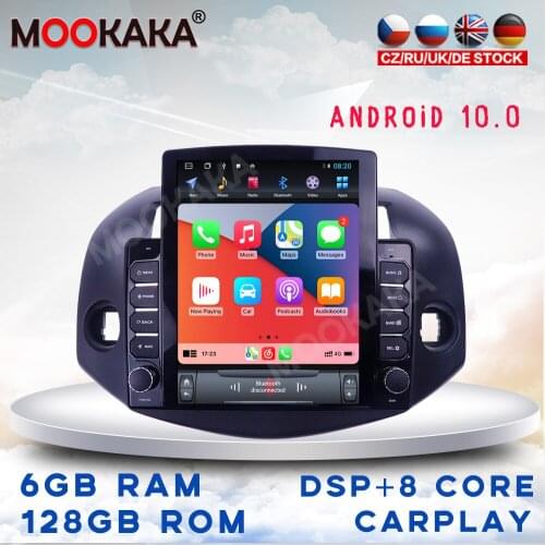 For Toyota RAV4 2005-2013 Car Multimedia Stereo Tesla Screen Android 10 Player Carplay GPS Navigation Head Unit DVD