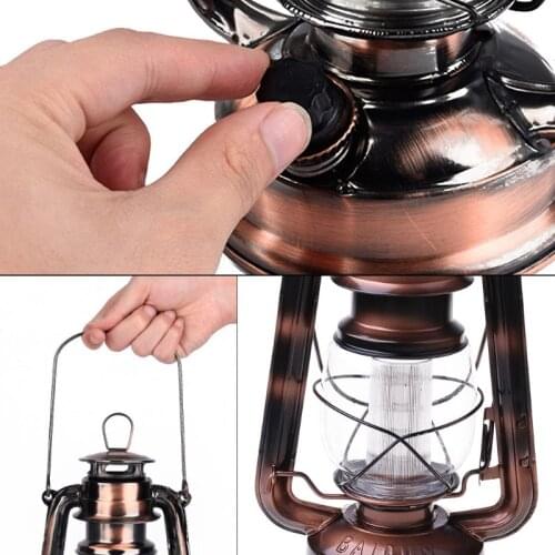 13MA Vintage LED Lamp Lantern Energy Saving Handheld Flashlight with Hanging Hook for Outdoor Camping