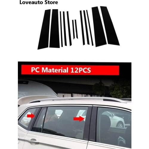 Car Body Middle Column Side Cover Frame Trim Sticker Exterior Accessories for Volkswagen VW Tiguan MK2 2020 2021 2019 2018 2017