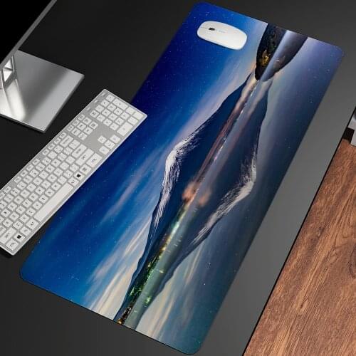 XXL Cherry Blossom Flower,Mount Fuji Mouse pad Large Pink sakura Mousepad Gaming Accessories Keyboard Carpet Floral Desk Mat