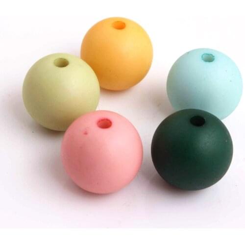 Kwoi Vita Colorful Color 16mm 200pcs/lot Acrylic Frost Round Beads for Chunky Bubble Necklace Jewelry