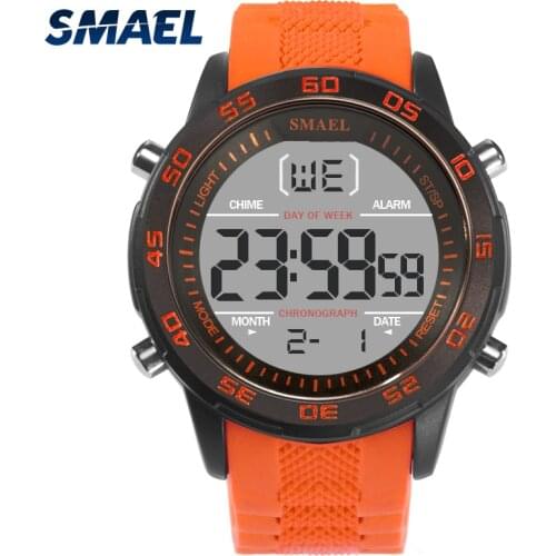 SMAEL Watch Men Digital Fahion Cool Outdoor Sport Watch Running Casual Electronic Clock Alarm1067 LED Display Watch Silicone Man