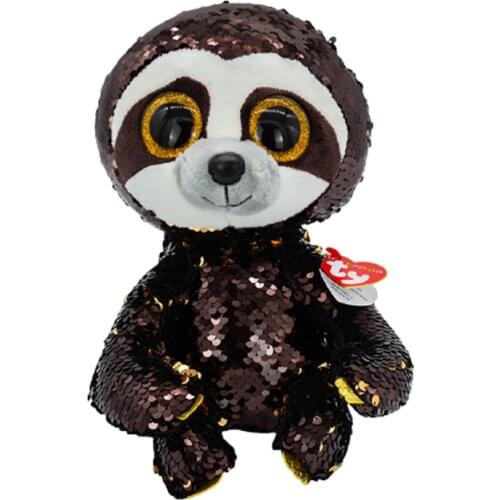 6"15cm Ty Big Eyes Flippables Sequined Stuffed Beanie Soft Blue Sloth Boys and Girls Birthday Gifts Toys