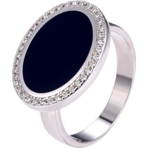 BOCAI New Real Solid s925 Silver Jewelry Simple Noval ring, personality, ovel and High-quality Crystal Glue Man Ring