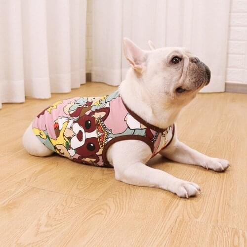 French Bulldog Clothes Summer Schnauzer Pug Dog Clothing Bulldog Costume Apparel Frenchies Dog Vest T-shirt Dropship Pet Product