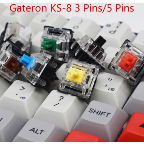 Original Gateron Switches Mechanical Axis for Mechanical Keyboard KS-8 3 Pin 5 Pins Brown Blue Clear Green Yellow Fit GK61 GH60