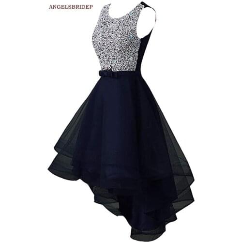 ANGELSBRIDEP High-Low Prom Dresses Vestidos de festa Fashion Sparkly Beading Tulle Special Occasion Evening Party Gowns