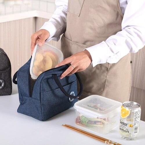 Q1Pcs Portable Lunch Bag Waterproof Zipper Bento Pouch Thermal Oxford Lunch Bags For Women Convenient Lunch Box Tote Food Bags