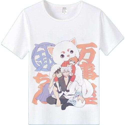 High-Q Unisex Anime Cos GINTAMA Sakata Gintoki Kagura leader Sadaharu Casual T-Shirt Tee T Shirt