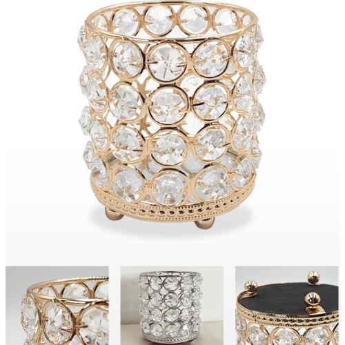 Cosmetic Brush Desktop Storage Tube Crystal Brush Tube European Style Light Luxury Brush Bucket