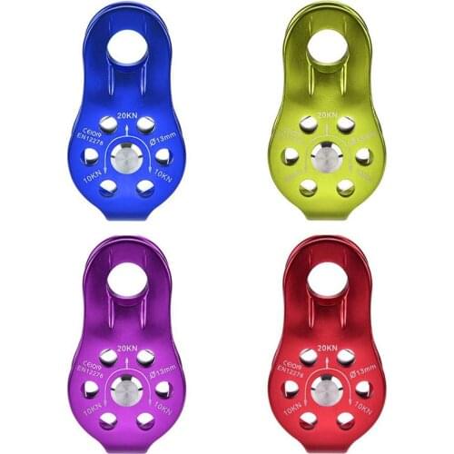 Rock Climbing Pulley Fixed Sideplate Single Sheave Pulley Outdoor Survival Tool High Altitud Traverse Hauling Gear Pulley Wheel