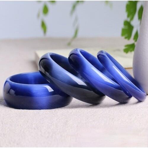 Dark Blue Natural Jade Bangle Hand-Carved Lady Charm Jewelry Fashion Accessories for Men Women Round Bangle