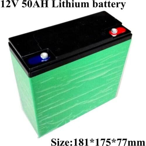Waterproof 12v 50ah Lithium Ion Battery 12v 50ah Li Ion Batteria BMS 3S for LED Light Searchlight Inverter Xenon + 5A Charger