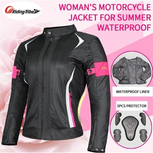 Women Motorcycle Jacket Pants Lady Set Breathable Mesh Riding Raincoat Safety Suit Motorbike Jacket For Autumn winter
