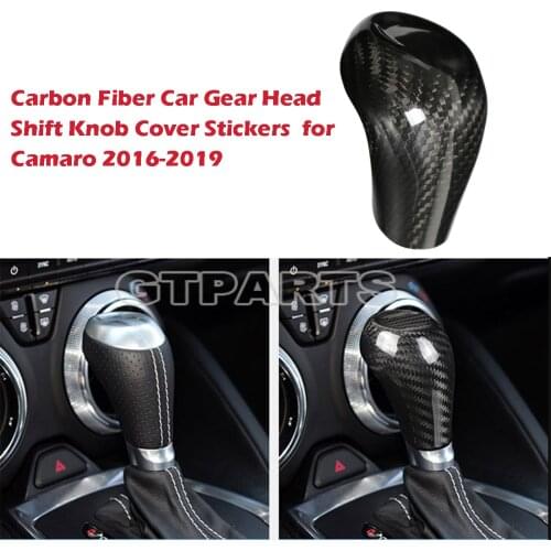 1 piece Chevrolet Carbon Fiber Car Gear Head Shift Knob Cover Stickers Interior Trim Accessories for Camaro 2016 2017 2018 2019