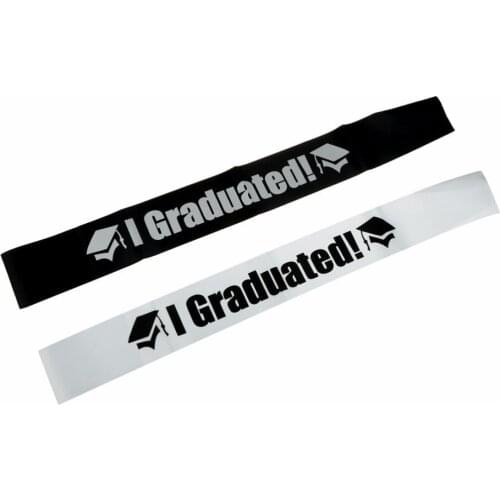 1PC Black White I Graduated Satin Sash Single Sided Graduate High School Celebration Party Photo booth Props Party Supplies Gift