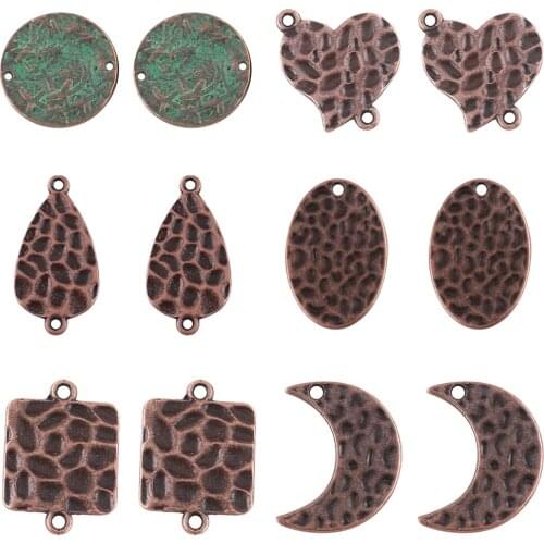 10Pcs Zinc Alloy Metal Charms Moon Heart Drop Pendants Jewelry Supplies For DIY Making Hanging Earrings Necklace Accessories