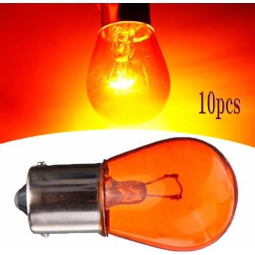 10Pcs/Set Amber Car Auto Scooter Indicator Break Parking Turn Light 1156 BA15S 581 21W PY21W DC12V Halogen Lamp Bulb Bulb Lamp