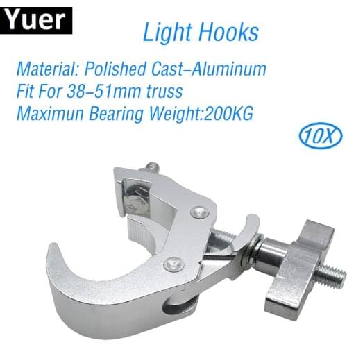 10Pcs/Lot Aluminum Stage Light Hook Load Bearing 200kg LED PAR Disco Sound Party Lights Hook LED Stage Effect Light Clamp Truss