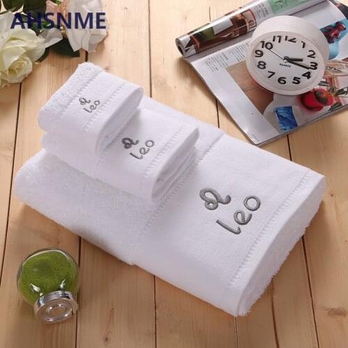 AHSNME super soft and thick 100% cotton towel Large bath towel face towel Hand towel constellation motif Leo Custom LOGO