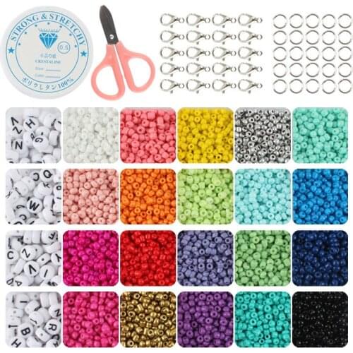 Accessories material pack 3mm small beads English alphabet beads 24 boxes DIY personalized Bracelet beads accessories