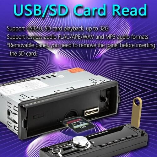 TomoStrong Car MP3 Player 12V 1784E Detachable Car Radio Digital BT Stereo FM AUX Input MP3 Player Electronic Components