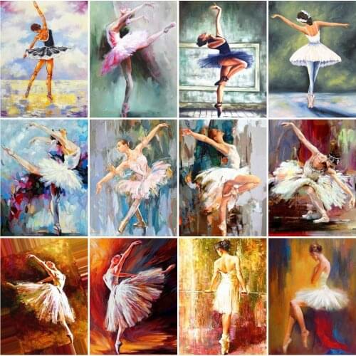 AZQSD Diamond Painting Ballet Dancer Cross Stitch Full Drill Rhinestone Diamond Embroidery Portrait Mosaic Handicraft Home Decor