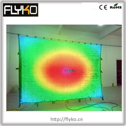 Free Shipping professional flexible LED video and effects curtain led curtain flightcase shipping