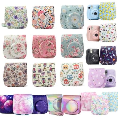 Shoulder Camera Protective Case Colorful Patterns Leather Camera Bag For Fujifilm Instax Polaroid Mini 8/ Mini8+/ 9 Handbags