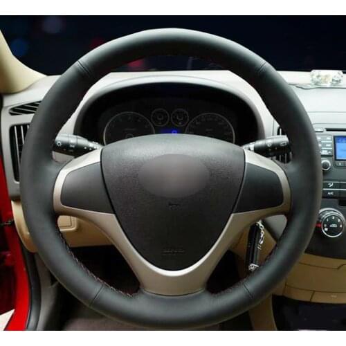 Black Artificial Leather Car Steering Wheel Cover for Hyundai i30 2009 2010 2011 Elantra Touring 2010 2011 2012