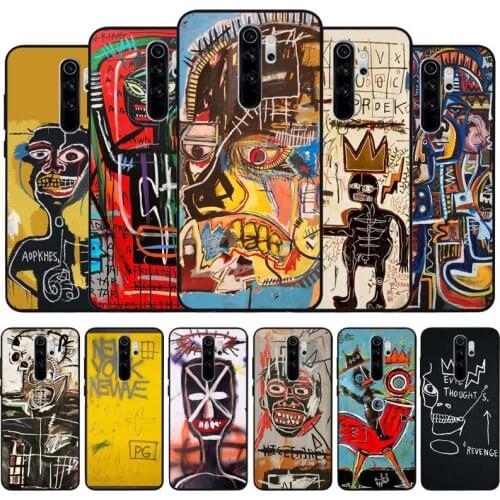 Jean michel basquiat art black Silicone Phone Case For Redmi note 9 8 7 Pro S 8T 7A Cover