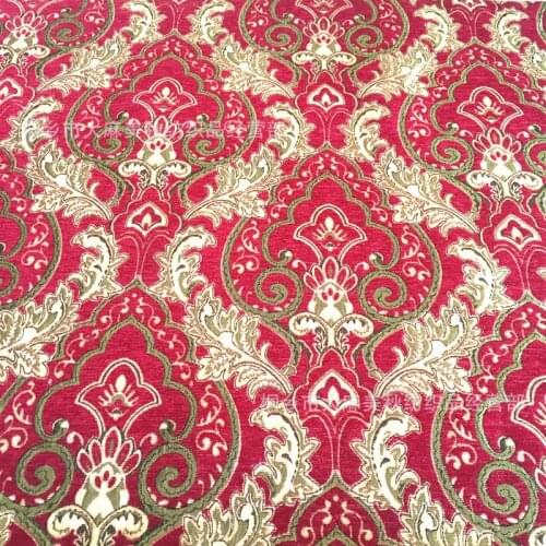 4m/lot European Luxury Chenille Jacquard Sofa Fabric Red Blue Coffee Furniture Cover Couch Pillow Cushion Cushion Materials