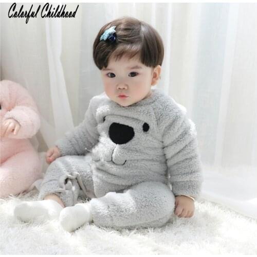 Infant baby boys girls Rompers newborn warm winter velvet thick jumpsuits Outerwear Baby One-pieces overalls