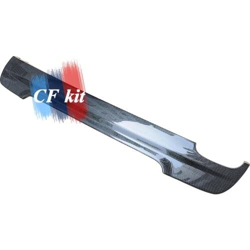 CF Kit Real Carbon Fiber Rear Lip Bumper Spoiler Diffuser For BMW E92 M Tech Single Exhaust Tip Car Styling