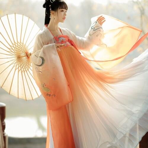 Embroidery Chinese Ancient Fairy Costume Woman Traditional Hanfu Dress High Quality Lady Tang Dynasty Princess Cosplay Outfit