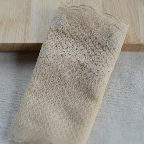 5M/lot 10cm wide light apricot smooth polyester mesh lace lace womens skirt underwear wrapped chest accessories SC812