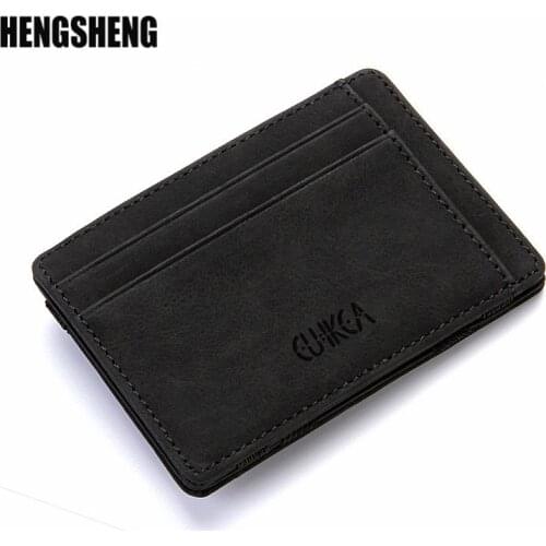 Frosted Magic Wallet Casual No Zipper PU Leather Organizer Wallets Mens Multiple Card Position Wallet ZF9826