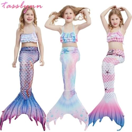 Cute Pink Girls Swimmable Mermaid Tail Princess Dress Kids Holiday Mermaid Cosplay Costume Birthday Mermaid Swimsuit