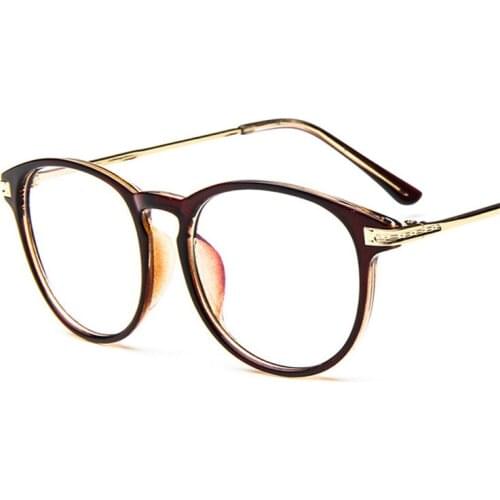 2019 Womens Optical Retro Eye Glasses Frame Woman men Spectacle Frame BrownFashion Eyeglasses Vintage with Clear Lens Oculos