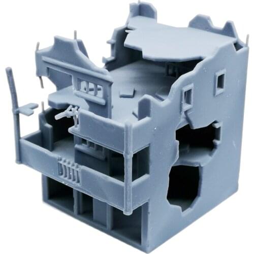 Outland Models Military Scenery Structure Destroyed City House (w Balcony) 1:144