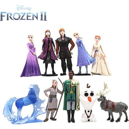 10 Pcs/set Disney Frozen Model Toy Dolls Action Figure Cartoon Anime Elsa Anna Olaf Cake Decoration Classic Collection Toys
