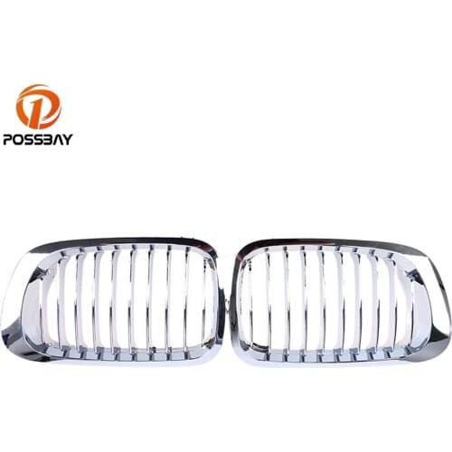 POSSBAY Front Center Grille Grills Chrome for BMW 3-Series E46 316Ci/318Ci/320Ci/323Ci/325Ci/328Ci Cabrio 2000-2003 Pre-facelift