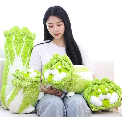 30-45cm Vegetable Fairy Cabbage Dog Plush Doll Cute Vegetable Dog Doll Pillow Girl Gift Doll Pillow