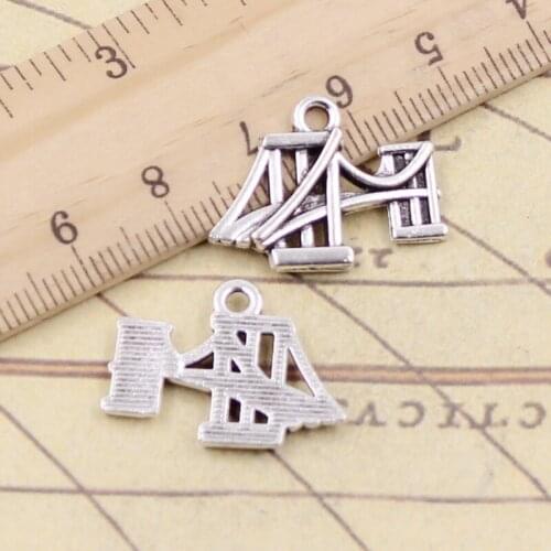 10pcs Charms Steel Bridge 17x24mm Tibetan Silver Color Pendants Antique Jewelry Making DIY Handmade Craft Pendant