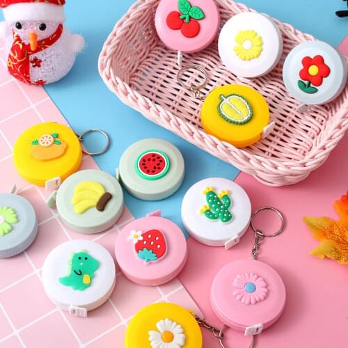 Portable Retractable Ruler Mini Cute Cartoon Tape Soft Measures Children Height Ruler Centimeter Inch Roll Tape