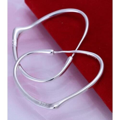 Silver plated fashion jewelry , Heart Plate Earrings E028 /djyambfa ediamupa LKNSPCE028