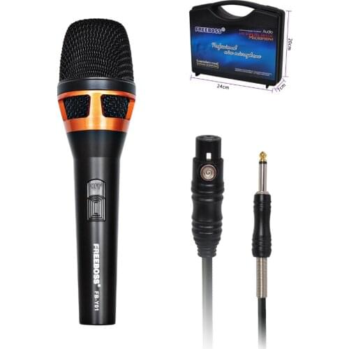 FREEBOSS FB-Y01 Professional Dynamic Wire Microphone Recording Broadcasting Dj Karaoke Party Meeting Church Wired Microphone