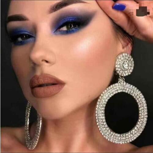 Luxury Rhinestone Round Pendant for womens water drop earrings jewelry brand show declaration Earrings accessories Earrings