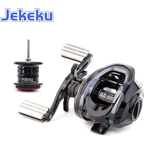 JEKEKU NEW Magnetic and Centrifugal Casting Fishing Reel 6+1 BB Max Drag 8kg 7.2:1 Double Spool BFS Baitcasting Fishing Wheel